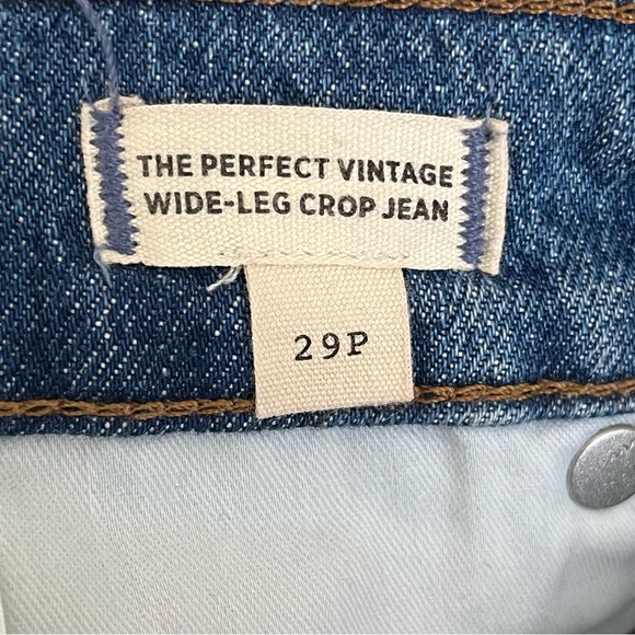 Madewell The Petite Perfect Vintage Wide-Leg Crop Jean, Cresslow Wash, Size 29P - Picture 5 of 10